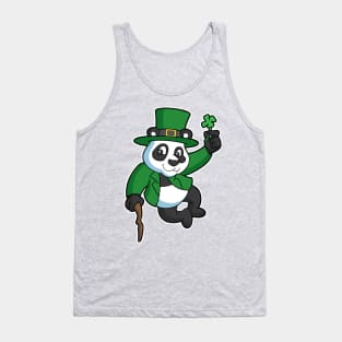 St Patricks Day Lucky Irish Panda Bear Tank Top